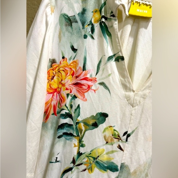 Anthropologie Maeve
Watercolor Printed Tunic Top Bird flowers blouse size MP - Picture 7 of 10